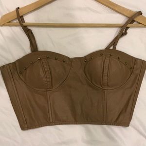 Leather studded crop